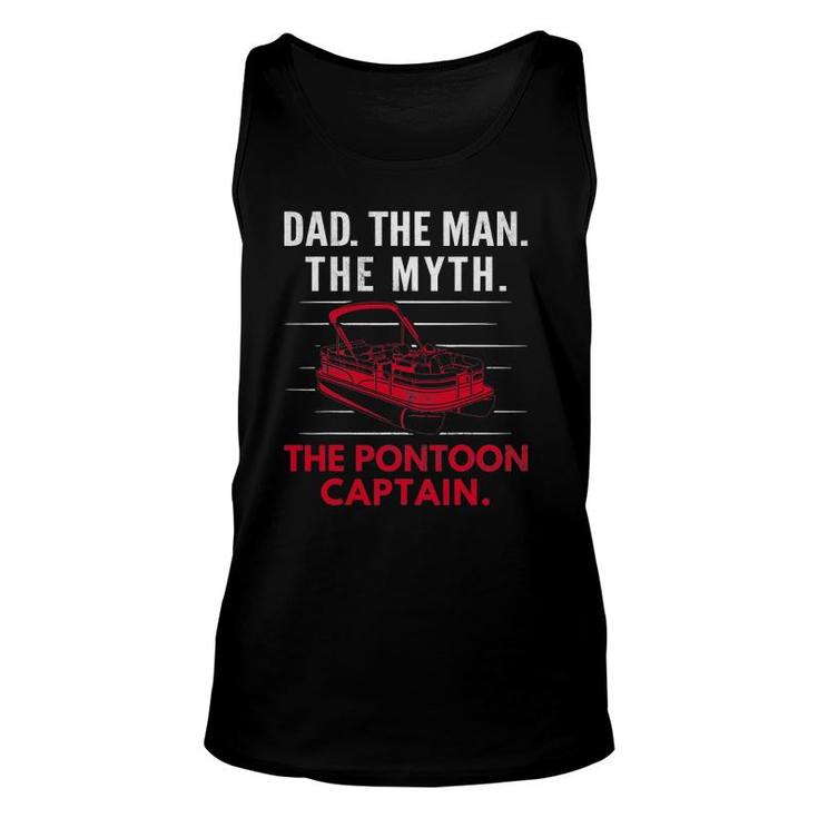 Mens Dad Man Myth Pontoon Captain Pontooning Boating Boat Unisex Tank Top
