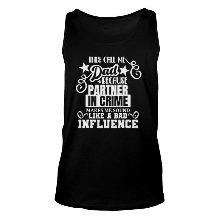 Mens Dad Partner In Crime Father  From Daughter And Son Unisex Tank Top