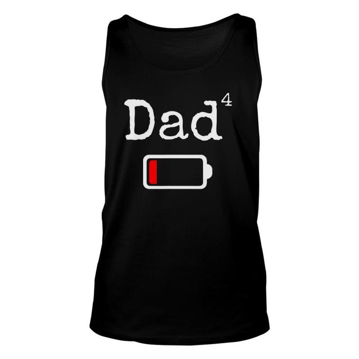 Mens Dad4 Low Battery Tired Dad  Funny Dad Gift Unisex Tank Top