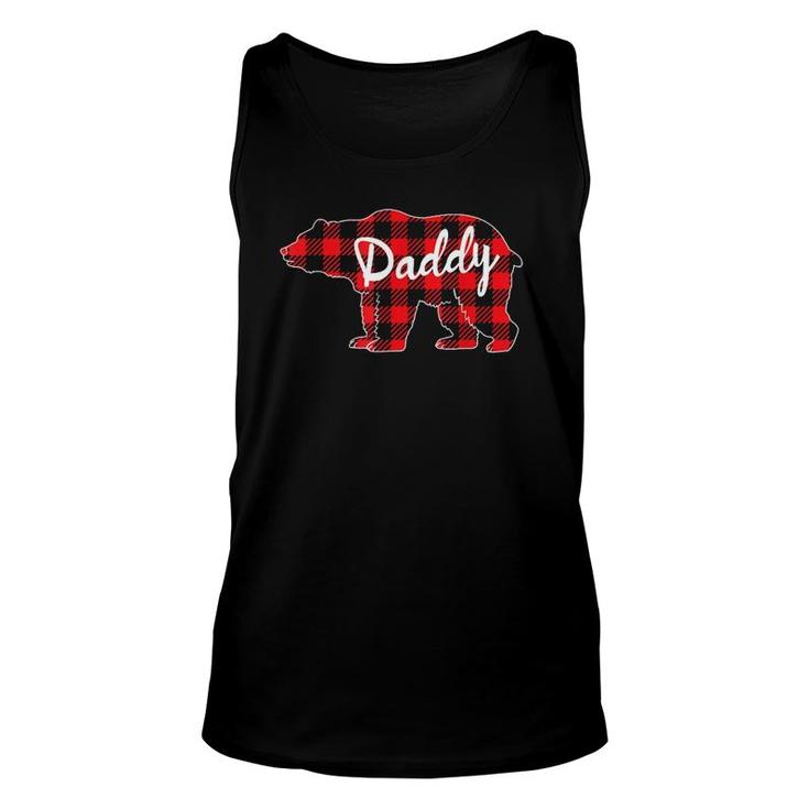 Mens Daddy Bear Buffalo Plaid Family Matching Father's Day Unisex Tank Top
