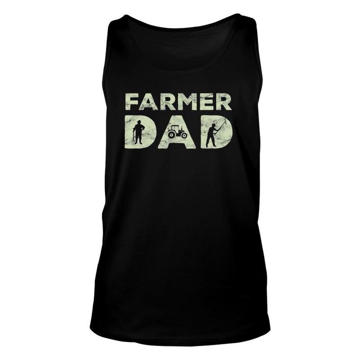 Mens Farmer Dad Farming Enthusiast Father Cute Family Farm Unisex Tank Top