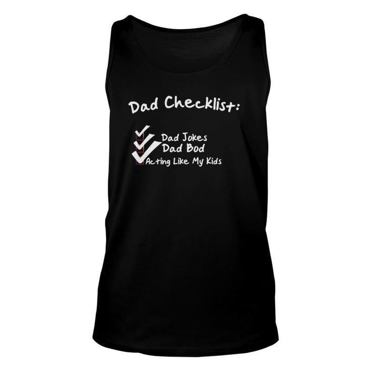 Mens Father's Day Checklist Unisex Tank Top