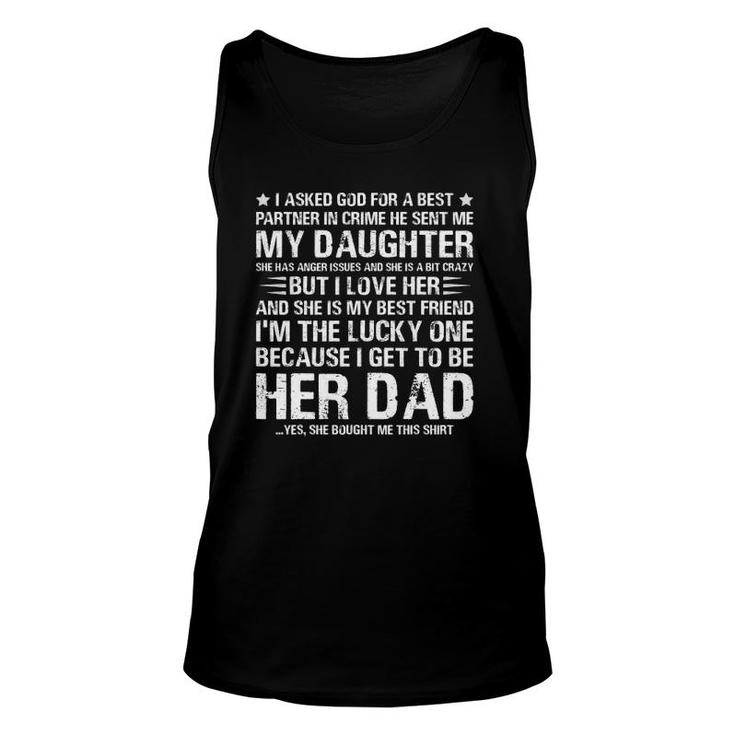 Mens Father's Day  From Daughter Dad Partner In Crime Unisex Tank Top