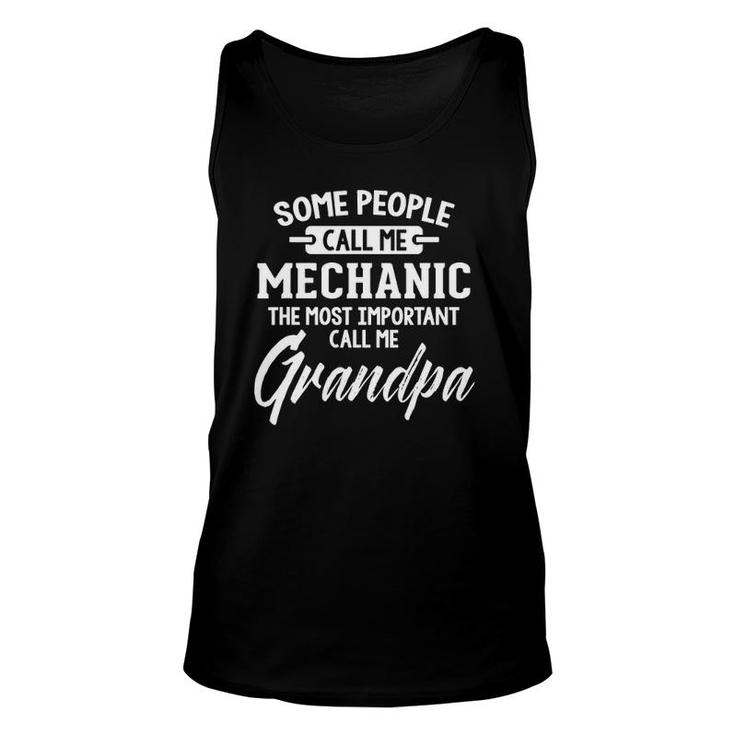 Mens Father's Day Gift For A Mechanic Grandpa Unisex Tank Top