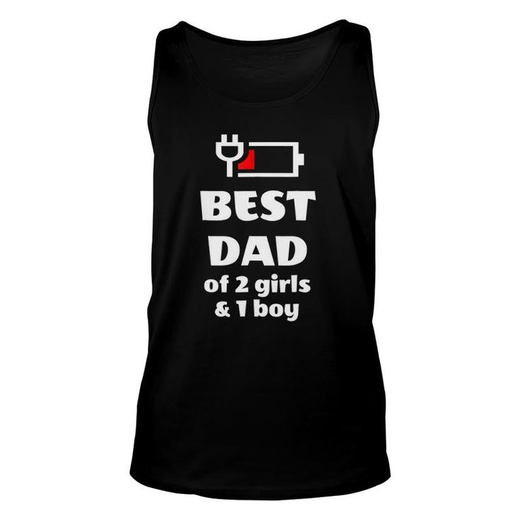 Mens Fathers Day Gift For Dad Of 2 Girls 1 Boys From Wife Unisex Tank Top