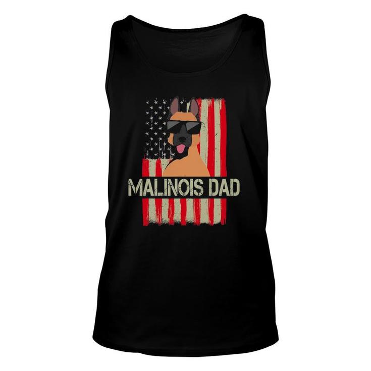 Mens Funny Belgian Malinois Dad American Flag 4Th Of July Unisex Tank Top