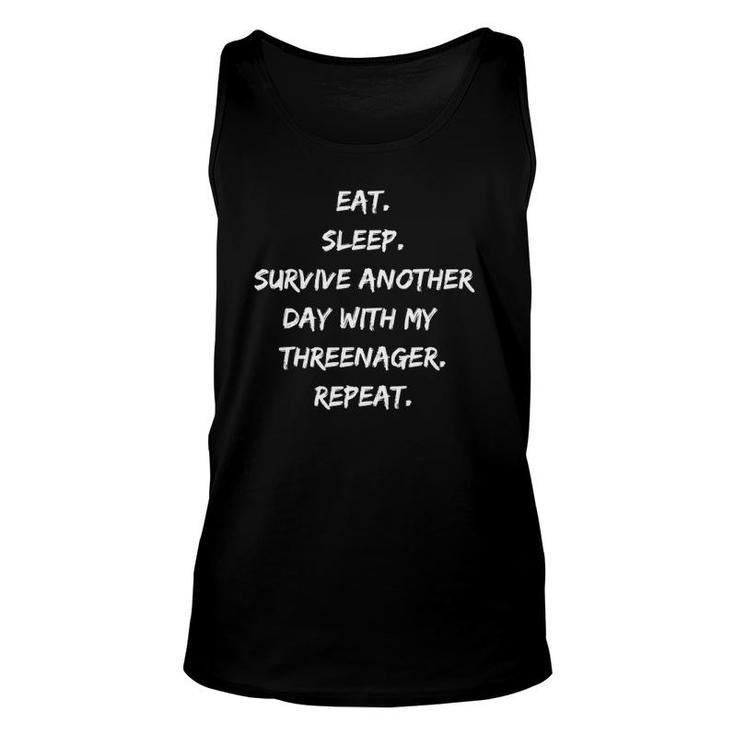 Mens Funny Dad Parenting A Threenager Unisex Tank Top