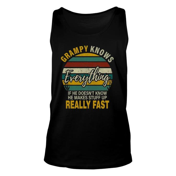 Mens Grampy Know Everything Grandpa Christmas Gifts Unisex Tank Top