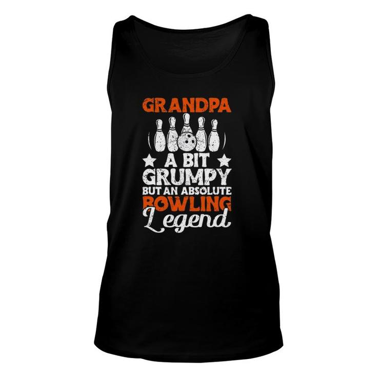 Mens Grandpa A Bit Grumpy But An Absolute Bowling Legend Unisex Tank Top