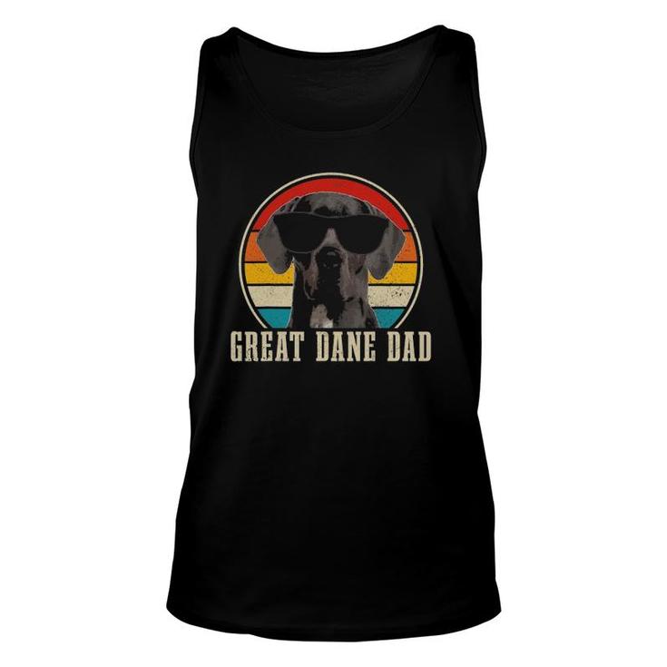 Mens Great Dane Dad Funny Dog Sunglasses Vintage Great Dane Unisex Tank Top