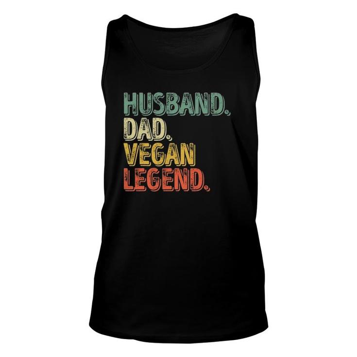Mens Husband Dad Vegan Legend  Funny Father's Day Unisex Tank Top