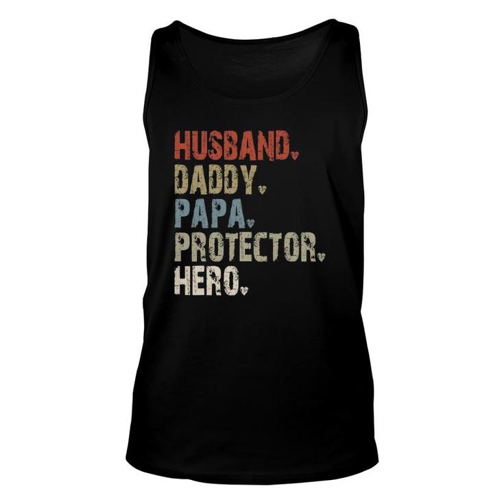 Mens Husband - Daddy - Papa - Protector - Hero Unisex Tank Top