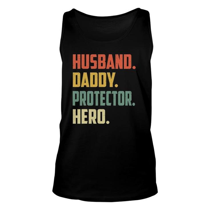 Mens Husband Daddy Protector Hero  Vintage Colors Unisex Tank Top