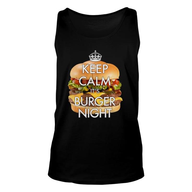 Mens Keep Calm It's Burger Night Novelty Soft Touch Unisex Tank Top