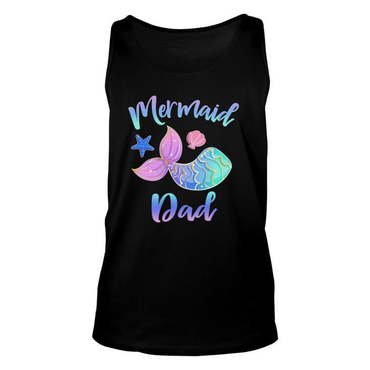 Mens Mermaid Dad Squad Gifts For Dad Fathers Unisex Tank Top
