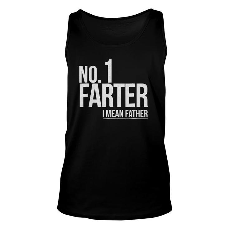 Mens Number 1 Farter I Mean Father Gift Distressed Unisex Tank Top