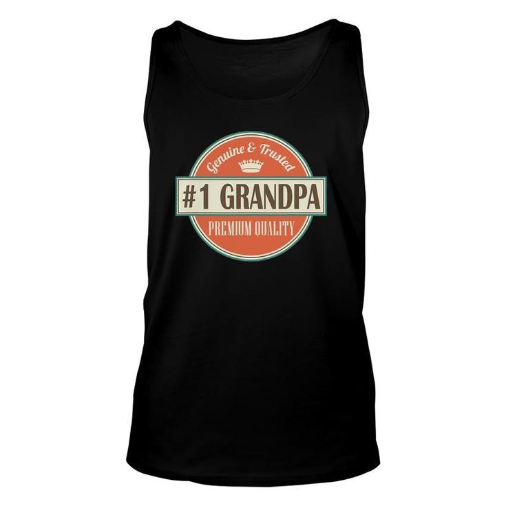 Mens Number 1 Grandpa 1 Grandfather Father's Day Gift Unisex Tank Top