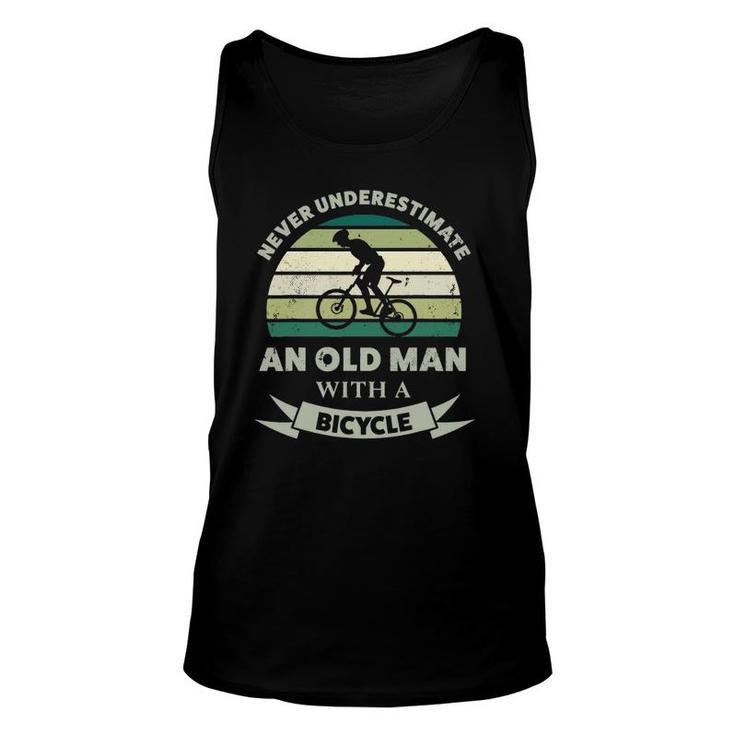 Mens Old Man With A Bicycle Funny Dad Gift Unisex Tank Top