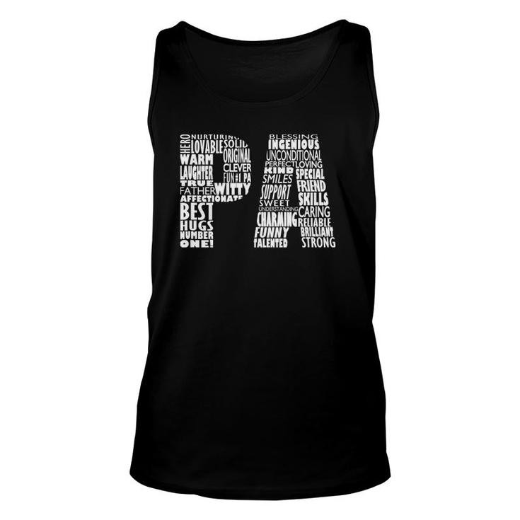 Mens Pa Dad Grandpa Word Cloud  Father's Day Gift Unisex Tank Top