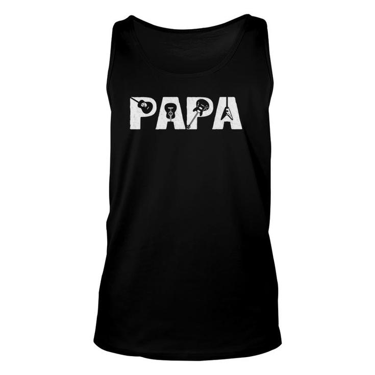 Mens Papa Father's Day Gifts Ideas Guitar Lover Guitarist Unisex Tank Top