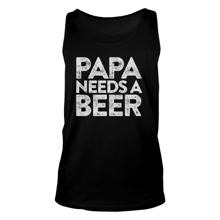 Mens Papa Needs A Beer Father's Day Gif Unisex Tank Top