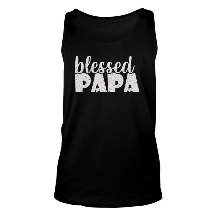 Mens Papa Proud New Dad Blessed Papa Father's Day Unisex Tank Top