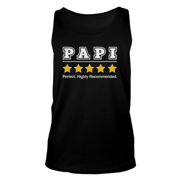 Mens Papi 5 Stars Perfect Funny Gifts For Papi Father's Day Unisex Tank Top