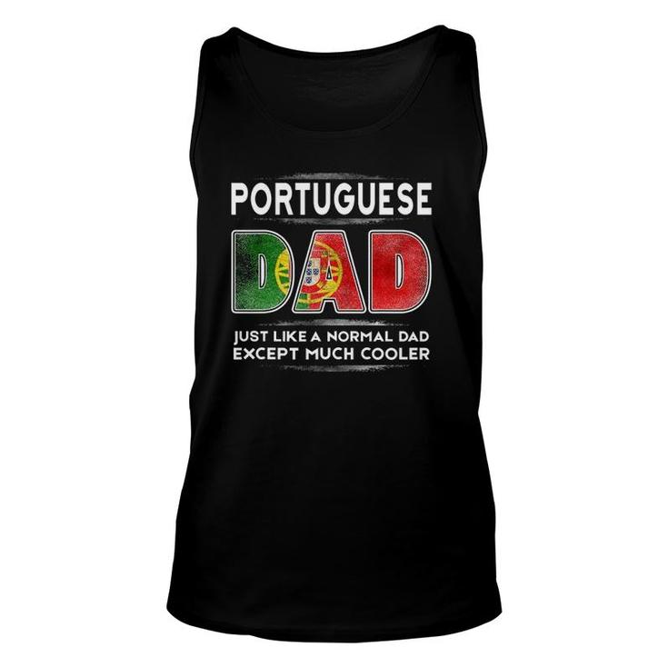 Mens Portuguese Dad Is Much Cooler Father's Day Flag Unisex Tank Top