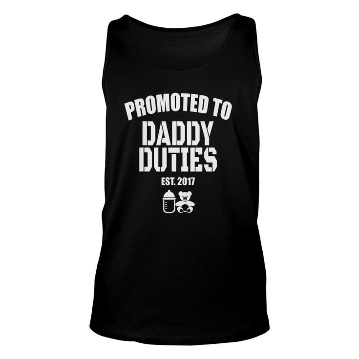 Men's Promoted To Daddy Duties  Gift For New Dad Unisex Tank Top