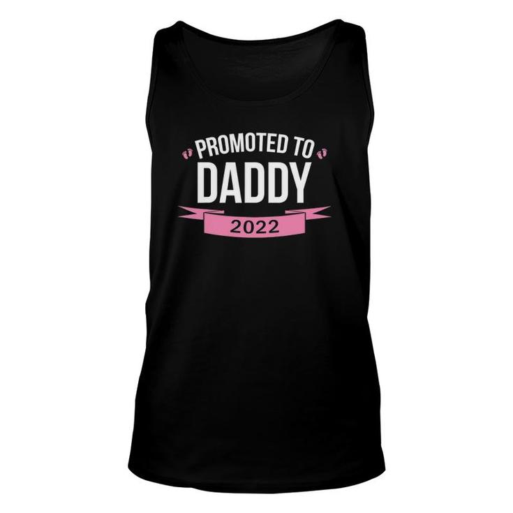 Mens Promoted To Daddy Est 2022 Pink New Dad Baby Gift Unisex Tank Top