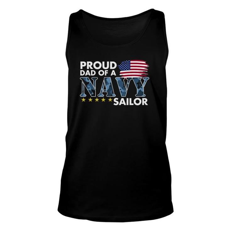 Mens Proud Dad Of A Navy Sailor Unisex Tank Top