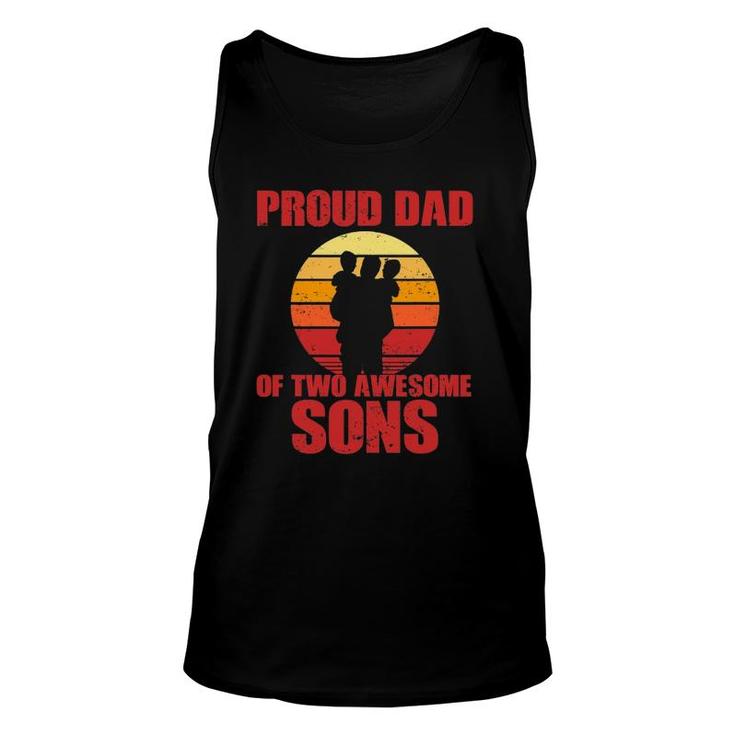 Mens Proud Dad Of Two Awesome Sons Cool Father Unisex Tank Top