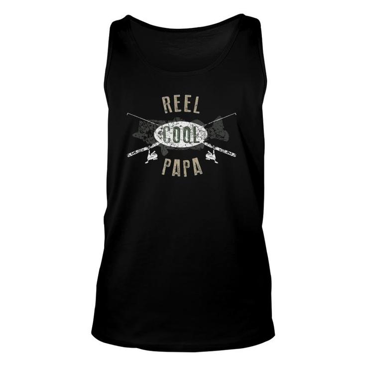 Mens Reel Cool Papa , Cute Fishing Father's Day Gift Unisex Tank Top