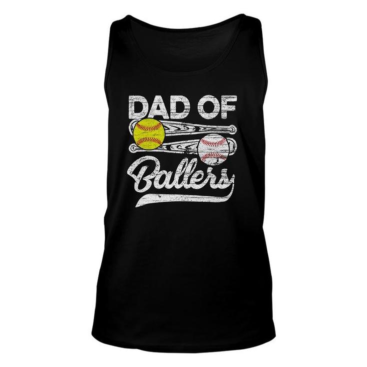 Mens Retro Vintage Father's Day Dad Softball Baseball Lover Unisex Tank Top