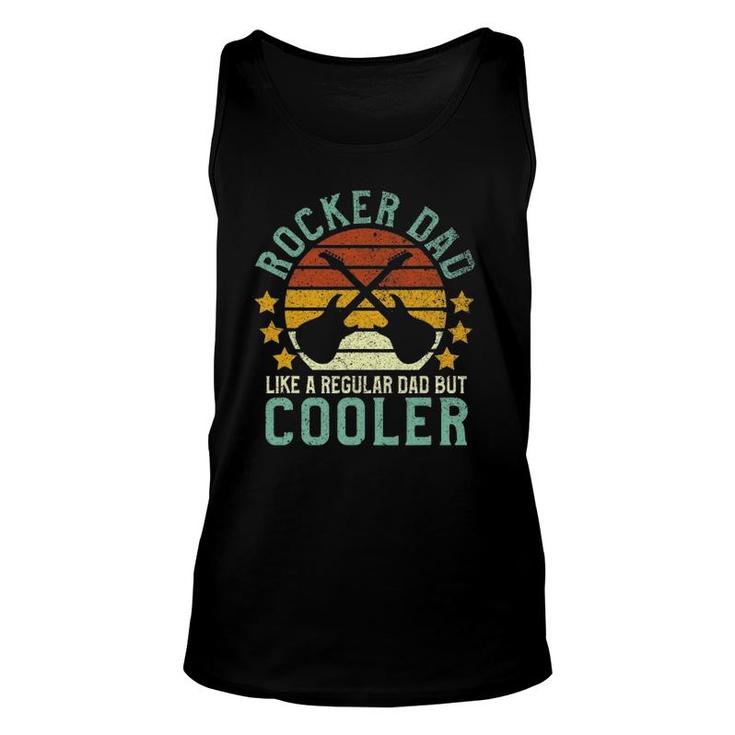 Mens Rocker Dad Funny Rock And Roll Lover Guitarist Father Unisex Tank Top