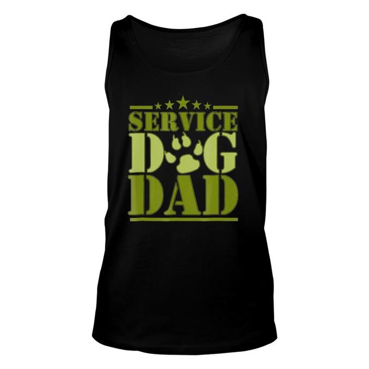 Mens Service Dog Dad  For Disabled American Veterans Unisex Tank Top