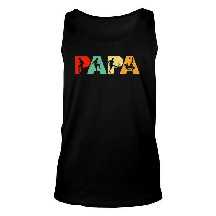 Mens Soccer Dad Retro Papa Soccer Father's Gift Unisex Tank Top