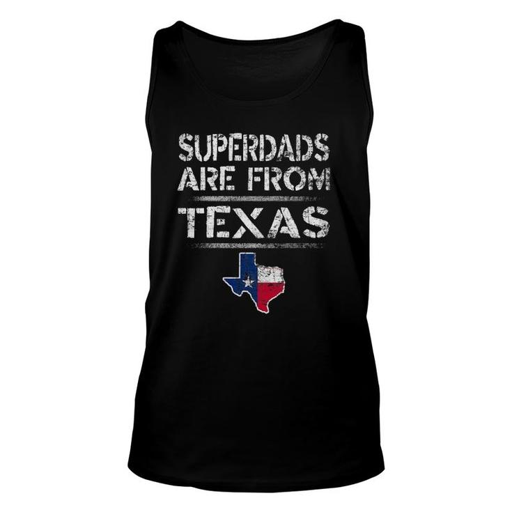 Mens Superdads Are From Texas Father's Day Flag Unisex Tank Top