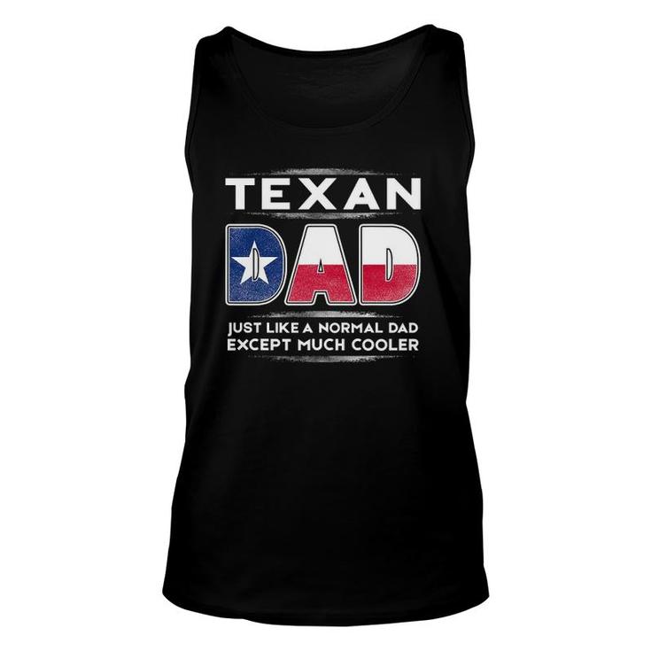 Mens Texan Dad Is Much Cooler Father's Day Flag Unisex Tank Top