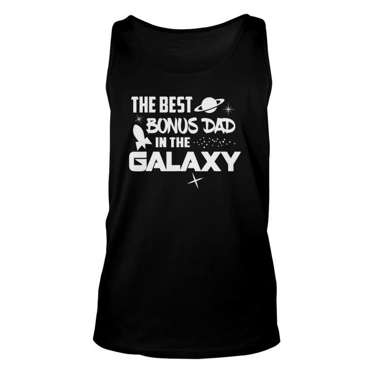 Mens The Best Bonus Dad In The Galaxy  Sci Fi Gift Tee Unisex Tank Top