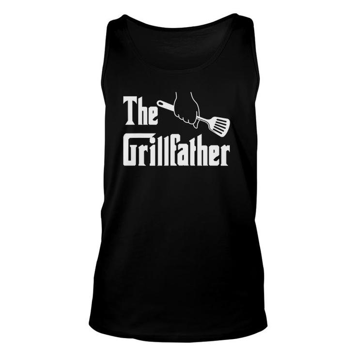 Mens The Grillfather Grill Funny Grilling Bbq Papa Grandpa Unisex Tank Top