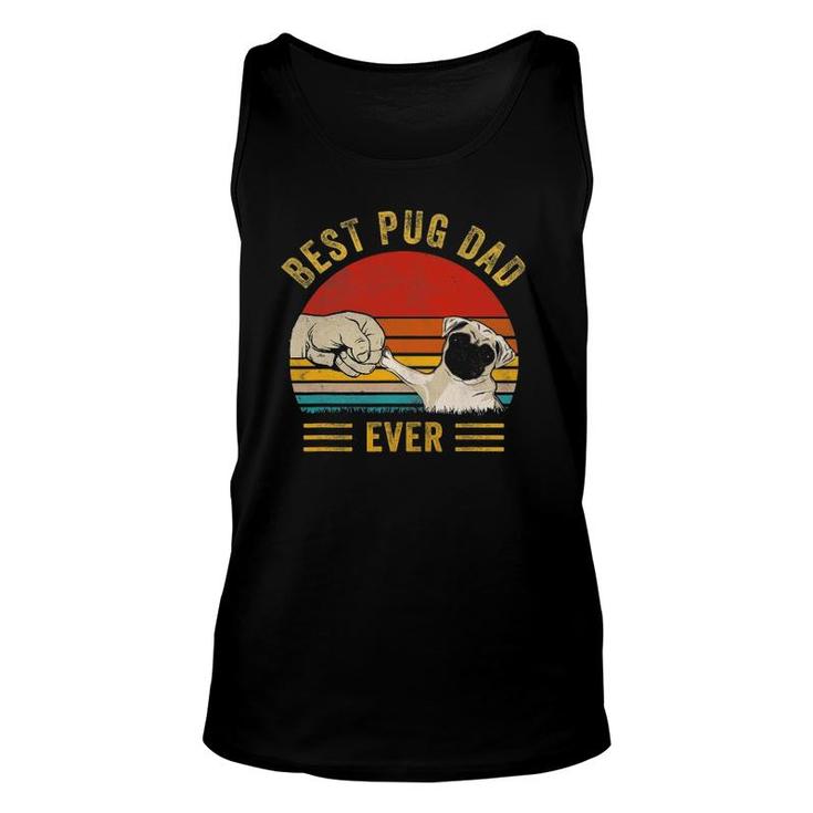Mens Vintage Best Pug Dad Ever , Pug Lover Father's Day Unisex Tank Top