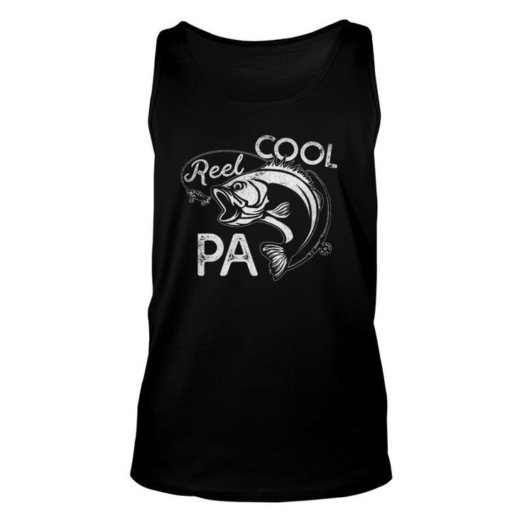Mens Vintage Fishing Reel Cool Pa  Funny Father's Day Unisex Tank Top