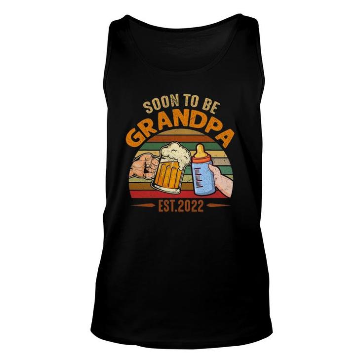 Mens Vintage Soon To Be Grandpa 2022 Fathers Day Unisex Tank Top
