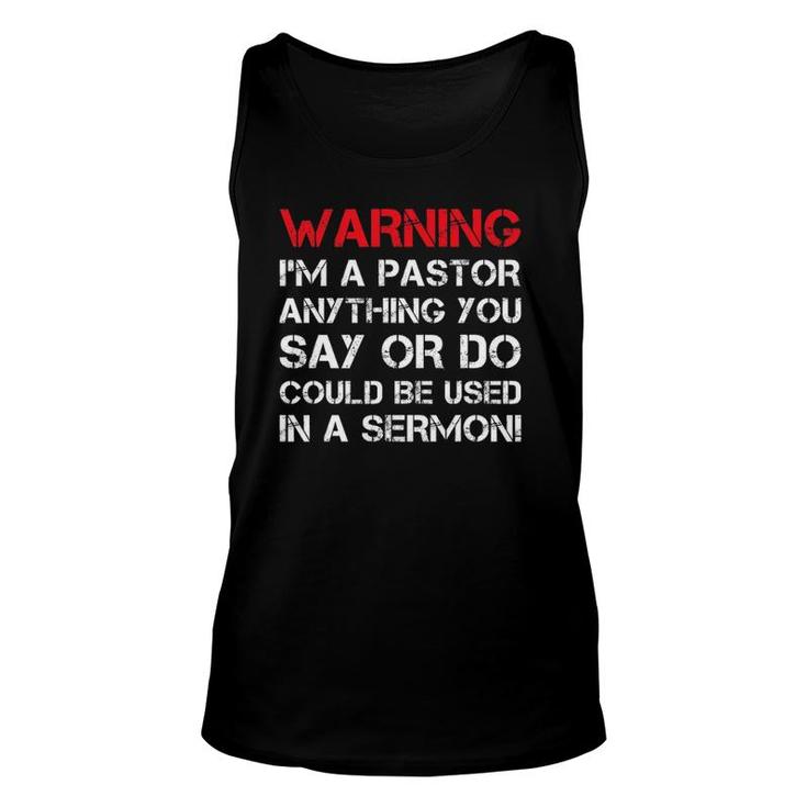 Mens Warning I'm A Pastor S Funny Pastor Gift Unisex Tank Top