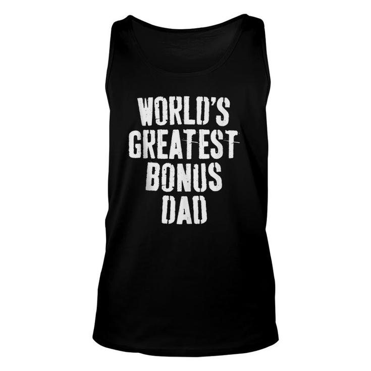 Mens World's Greatest Bonus Dad Father's Day Gift  Unisex Tank Top