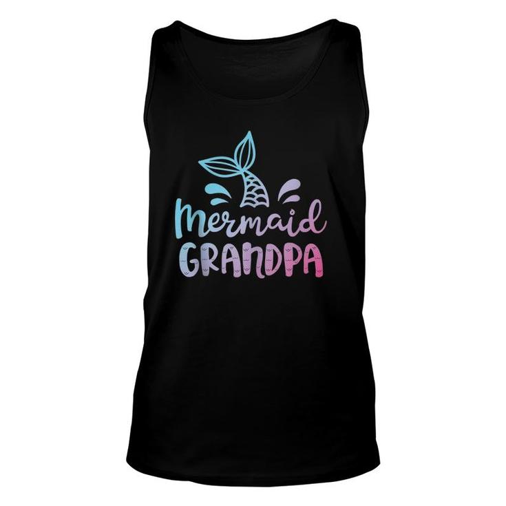 Mermaid Grandpa Funny Grandfather Family Matching Birthday  Unisex Tank Top