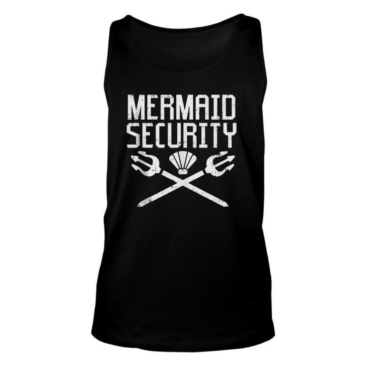 Mermaid Security Matching Family Birthday Party Dad Brother Unisex Tank Top