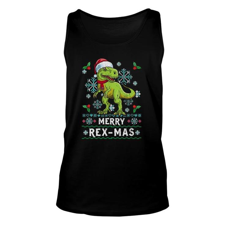 Merry Rex-Mas Christmasrex Dinosaur Ugly  Knit Unisex Tank Top
