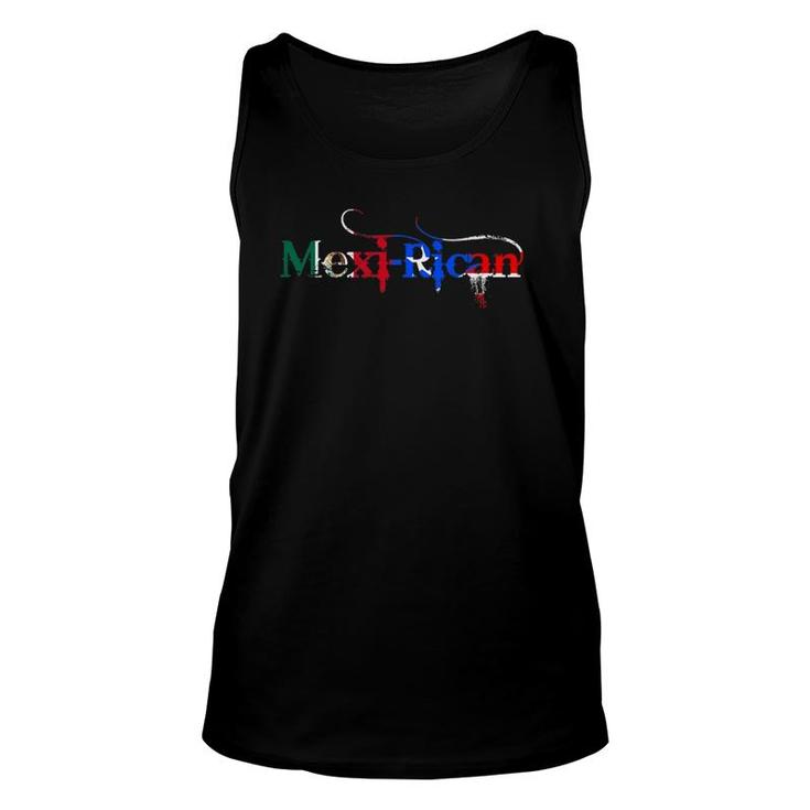 Mexi-Rican Mexico Puerto Rico Flag Mexican Illustrated Unisex Tank Top